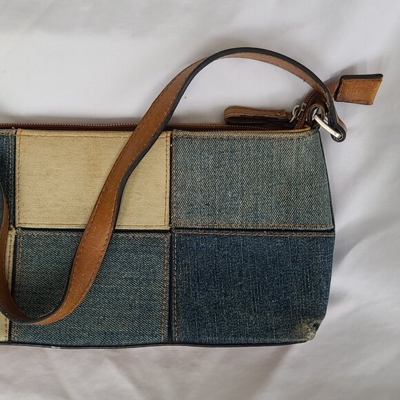 Vintage ALDO patchwork denim mini shoulder bag Y2K RARE - Picture 7 of 7